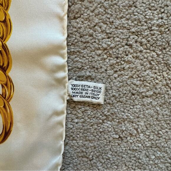 Chanel 100% Silk Scarf – Interlocking CC Logo – 34” x 34” – Neutrals - Picture 3 of 9